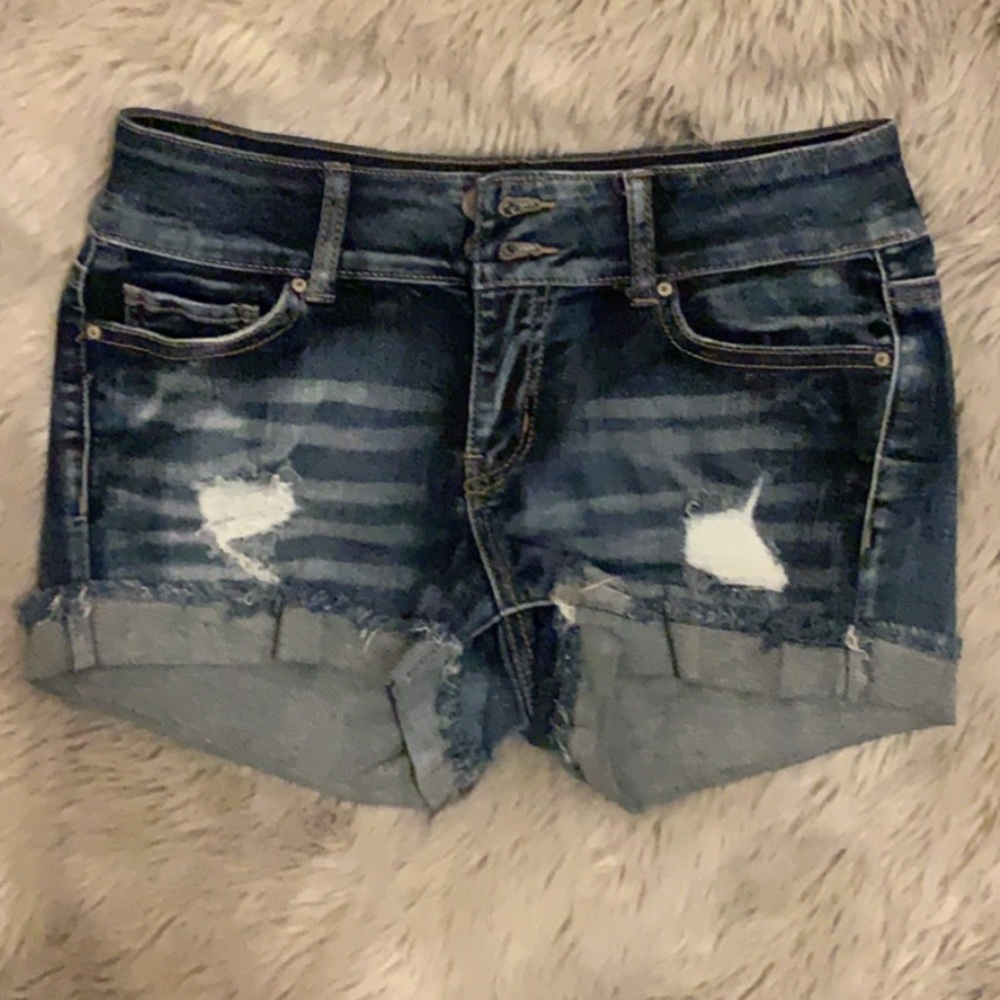 High waisted jean shorts